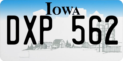 IA license plate DXP562