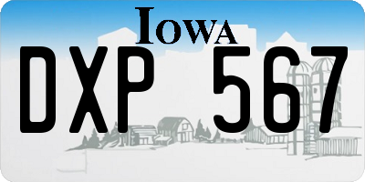 IA license plate DXP567