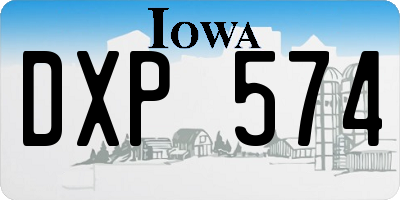 IA license plate DXP574