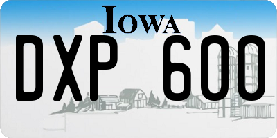 IA license plate DXP600