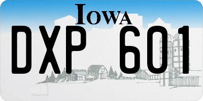 IA license plate DXP601