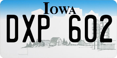 IA license plate DXP602