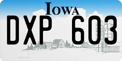 IA license plate DXP603