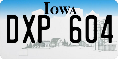 IA license plate DXP604