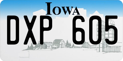 IA license plate DXP605