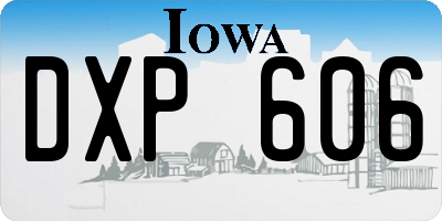 IA license plate DXP606