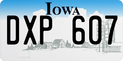 IA license plate DXP607