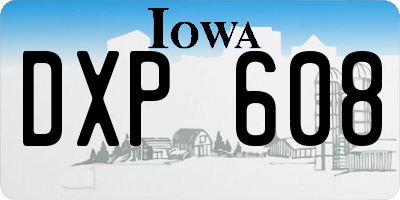 IA license plate DXP608