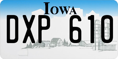 IA license plate DXP610