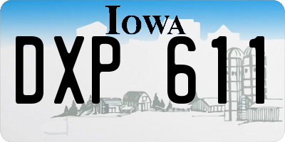 IA license plate DXP611