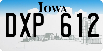 IA license plate DXP612