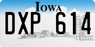IA license plate DXP614