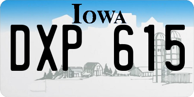 IA license plate DXP615