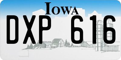 IA license plate DXP616
