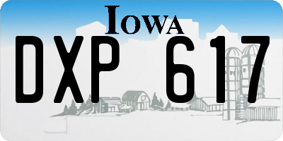 IA license plate DXP617