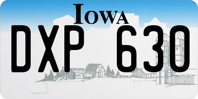 IA license plate DXP630