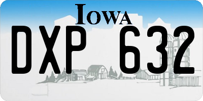 IA license plate DXP632