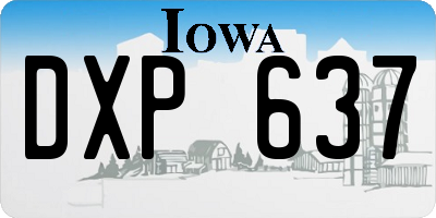 IA license plate DXP637