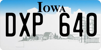 IA license plate DXP640