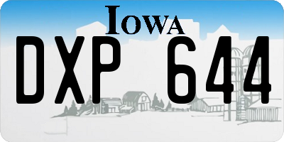 IA license plate DXP644