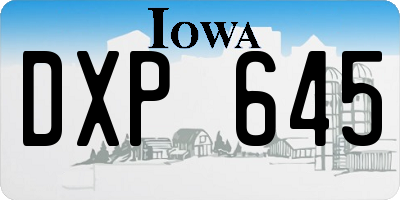 IA license plate DXP645