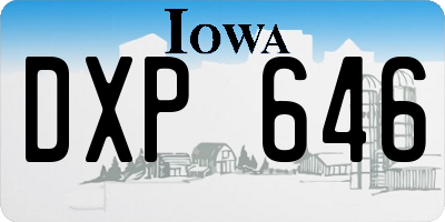 IA license plate DXP646
