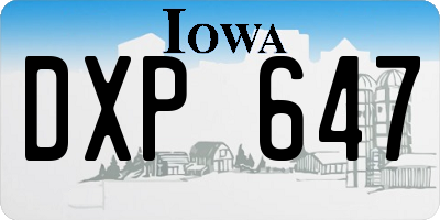 IA license plate DXP647