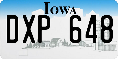 IA license plate DXP648