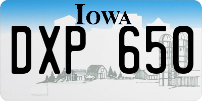 IA license plate DXP650