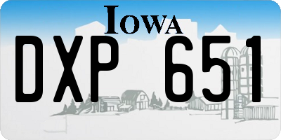 IA license plate DXP651