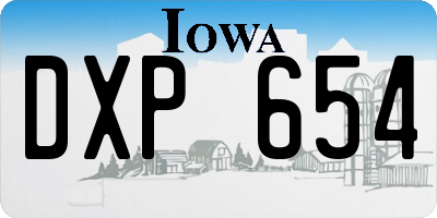 IA license plate DXP654