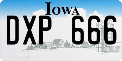 IA license plate DXP666