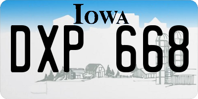 IA license plate DXP668