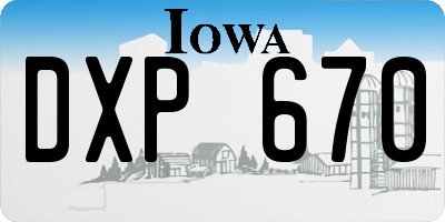 IA license plate DXP670