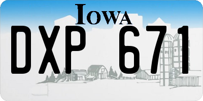 IA license plate DXP671
