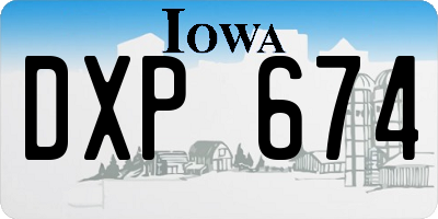 IA license plate DXP674