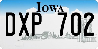 IA license plate DXP702