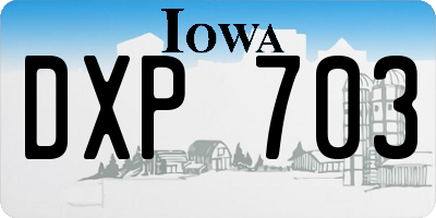 IA license plate DXP703