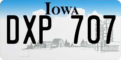 IA license plate DXP707