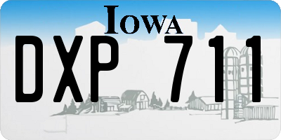 IA license plate DXP711