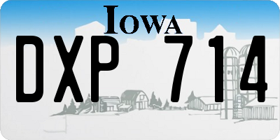 IA license plate DXP714