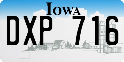 IA license plate DXP716