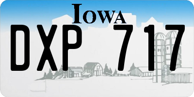 IA license plate DXP717