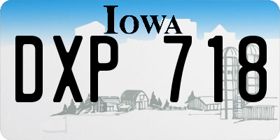 IA license plate DXP718