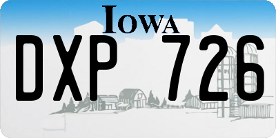 IA license plate DXP726