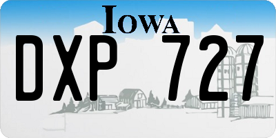 IA license plate DXP727