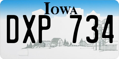 IA license plate DXP734