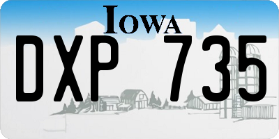 IA license plate DXP735