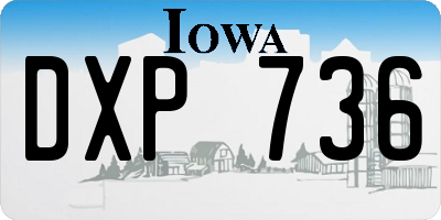 IA license plate DXP736