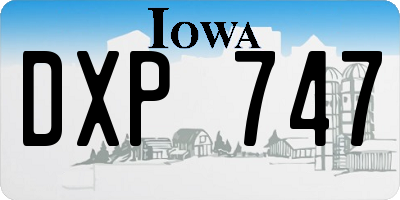 IA license plate DXP747